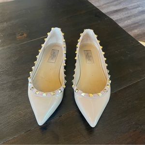 Valentino Rockstud Patent Ballet Flats